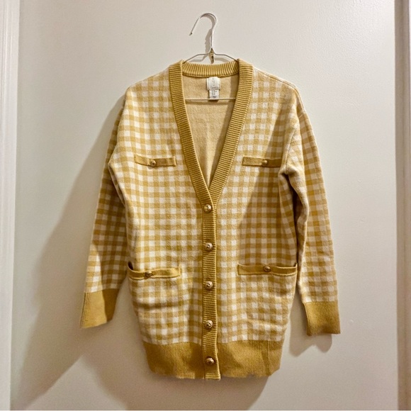 Joie checked oversized cardigan xs - Picture 1 of 8